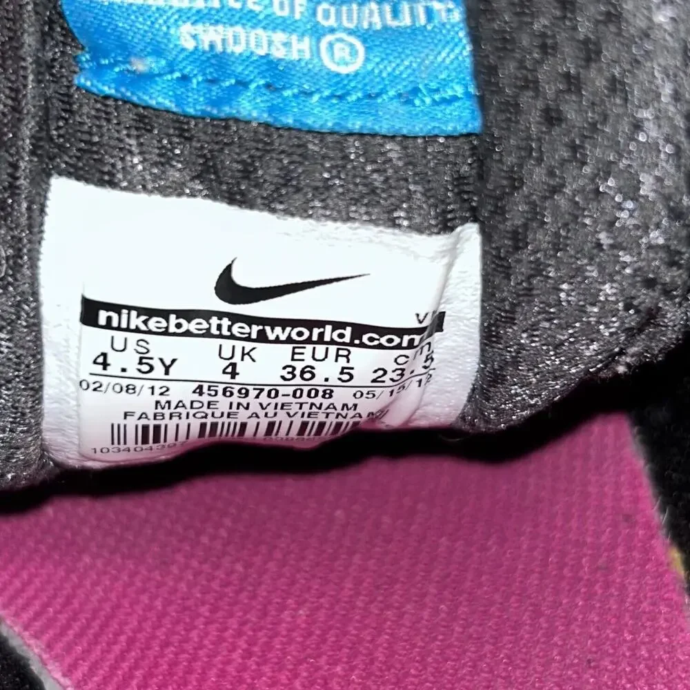Nike Dual Fusion ST2 Gray Pink Green 456970-008 Youth US Size 4.5Y Sneaker Shoes